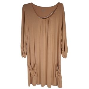 LOGO by Lori Goldstein Coral 3/4 Sleeve Tunic Size Medium